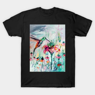 Hummingbird on Bee Balm T-Shirt